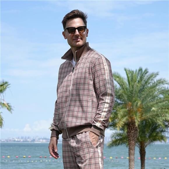 Men's Casual Tracksuits Long Sleeve Jogging Suits Sweatsuit Sets Track Jackets - Picture 3 of 6